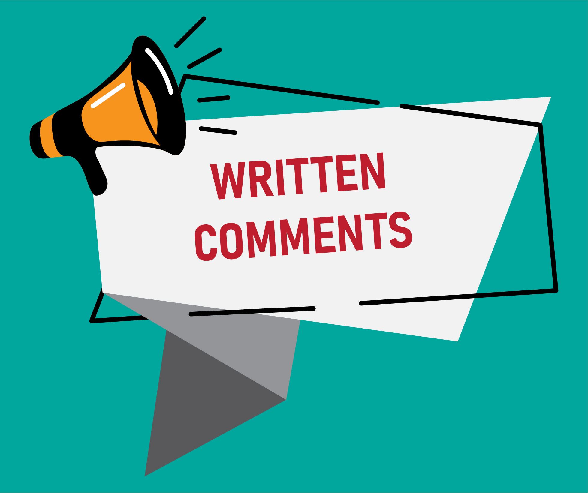Community Written Comments Website graphic