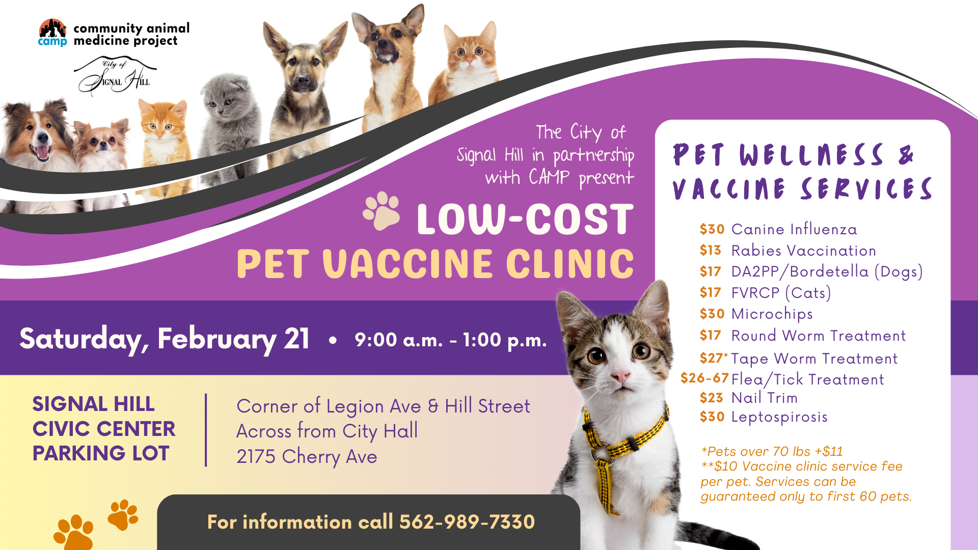 20 - Low-Cost Pet Vaccine Clinic