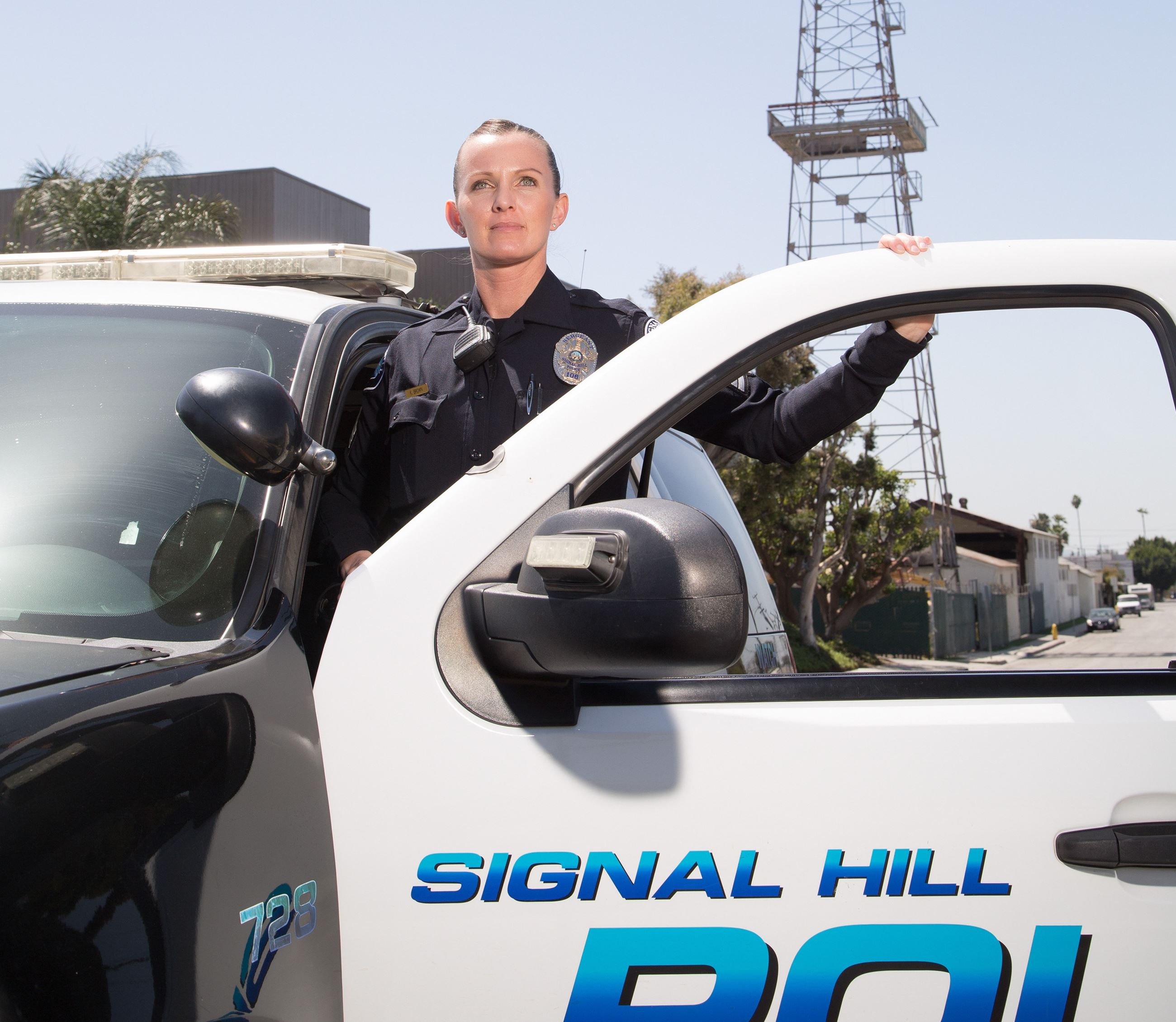Officer with Open car Door