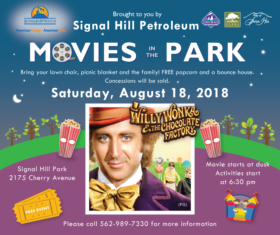 Willy Wonka Movies in the Park Saturday August 18
