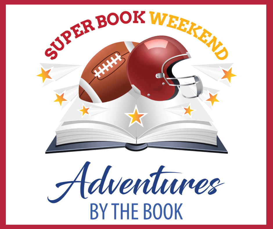 Super Book Weekend Book Logo with Football and Helmet