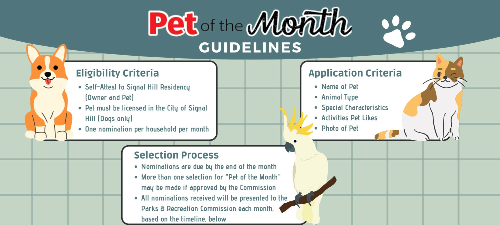 DRAFT-Pet of the Month Guidelines  2